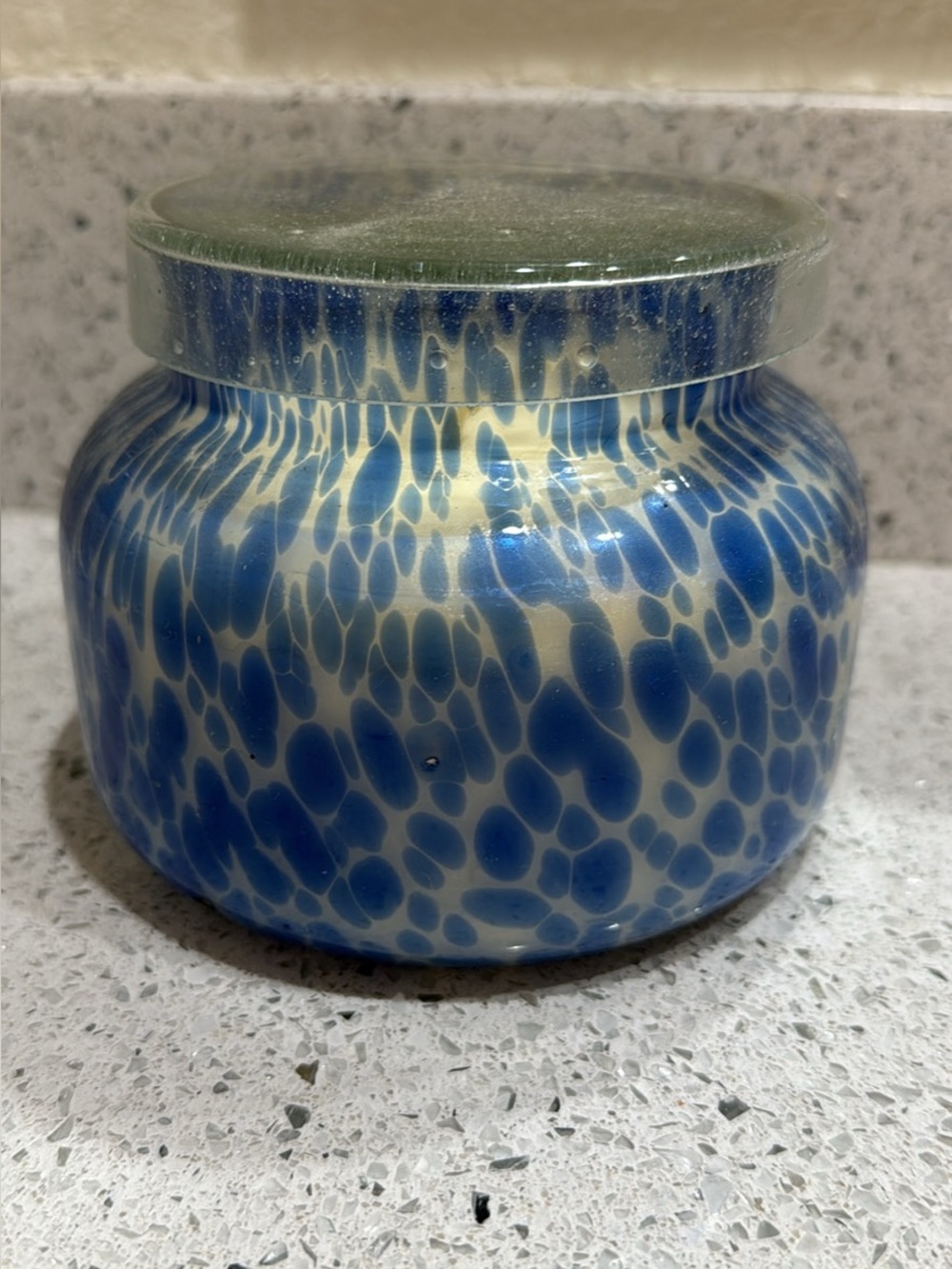Anthropologie Capri Blue Coastal Capri Confetti Glass Candle New